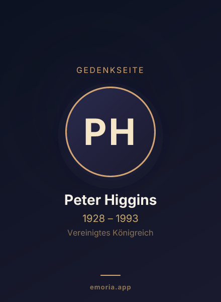 Gedenkportrait von Peter Higgins