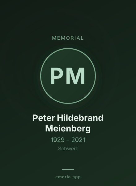 Memorial portrait of Peter Hildebrand Meienberg