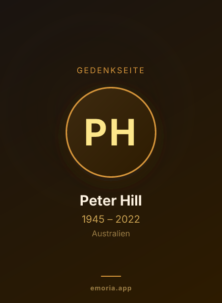 Gedenkportrait von Peter Hill
