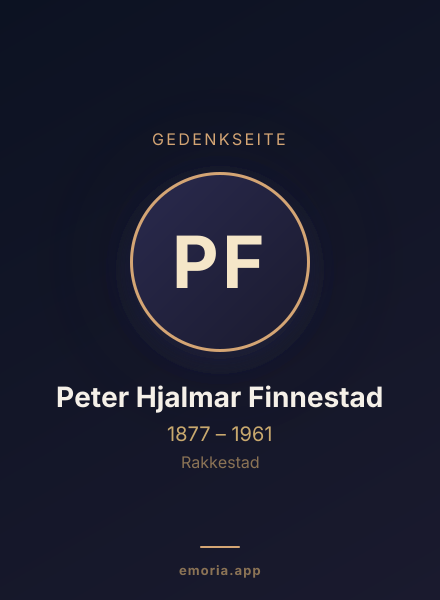 Gedenkportrait von Peter Hjalmar Finnestad