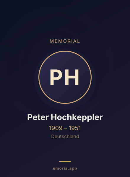 Memorial portrait of Peter Hochkeppler
