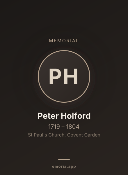 Memorial portrait of Peter Holford