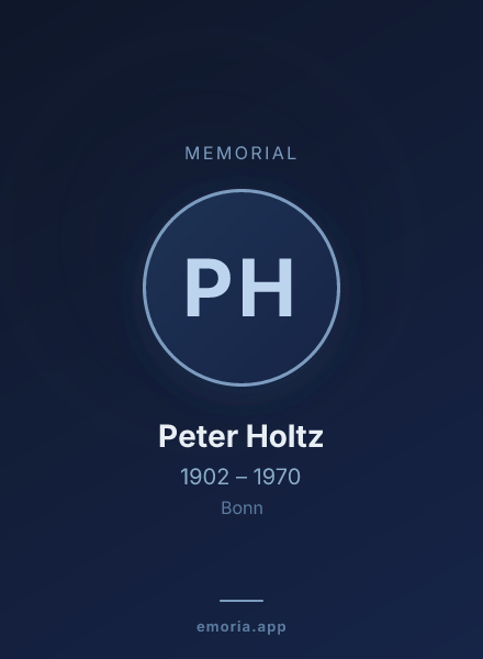 Memorial portrait of Peter Holtz