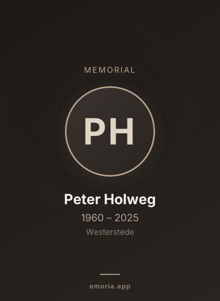 Memorial portrait of Peter Holweg