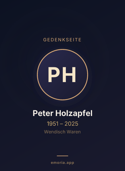Gedenkportrait von Peter Holzapfel