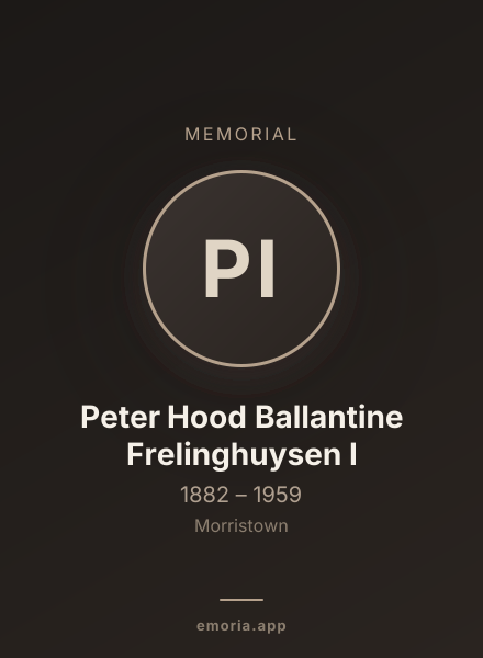 Memorial portrait of Peter Hood Ballantine Frelinghuysen I