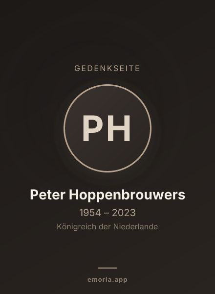 Gedenkportrait von Peter Hoppenbrouwers