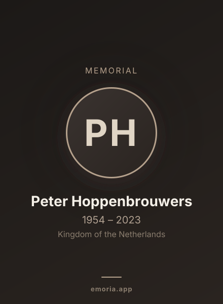 Memorial portrait of Peter Hoppenbrouwers
