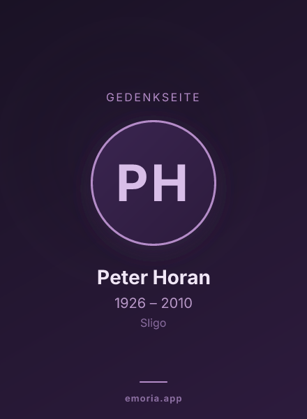 Gedenkportrait von Peter Horan