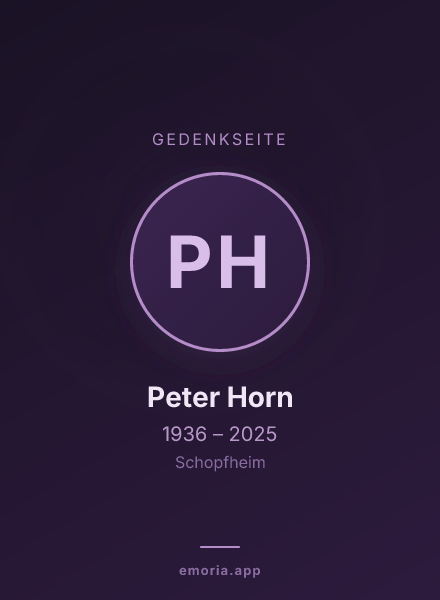 Gedenkportrait von Peter Horn
