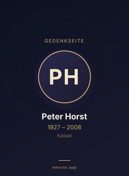 Gedenkportrait von Peter Horst
