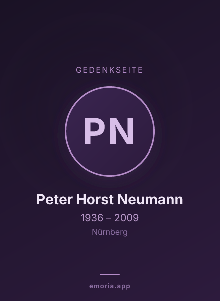 Gedenkportrait von Peter Horst Neumann