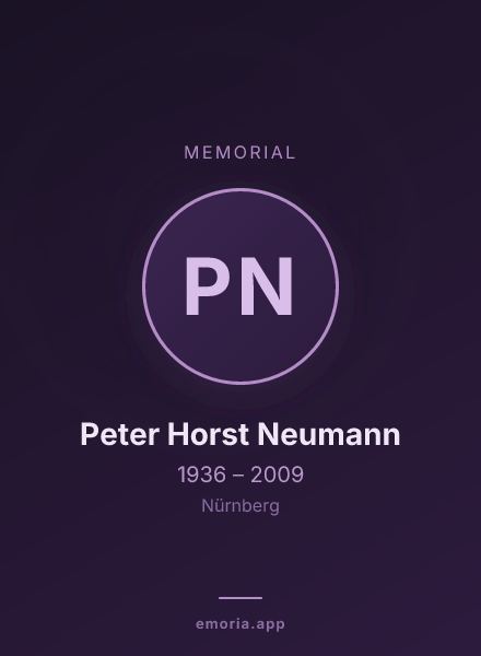 Memorial portrait of Peter Horst Neumann