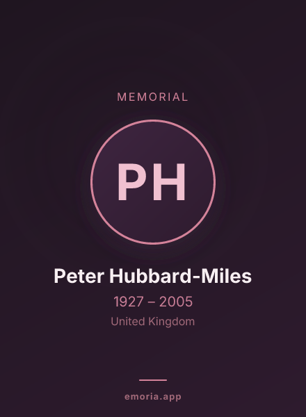 Memorial portrait of Peter Hubbard-Miles