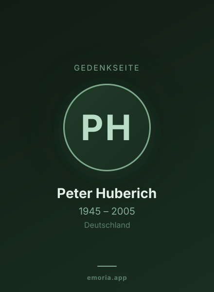 Gedenkportrait von Peter Huberich