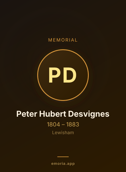 Memorial portrait of Peter Hubert Desvignes