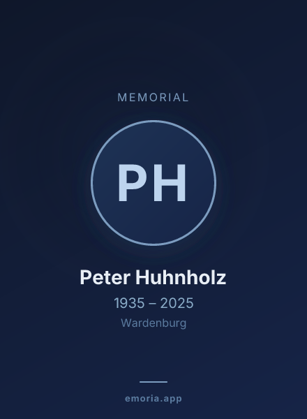 Memorial portrait of Peter Huhnholz