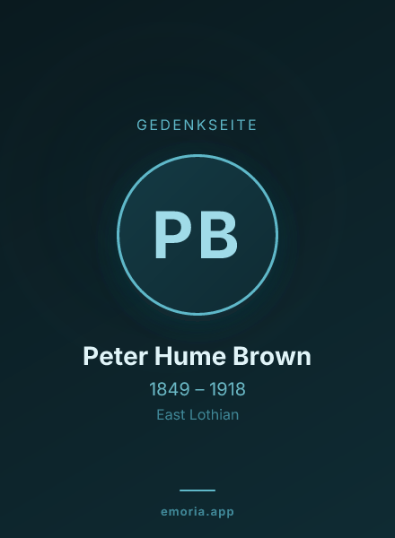 Gedenkportrait von Peter Hume Brown
