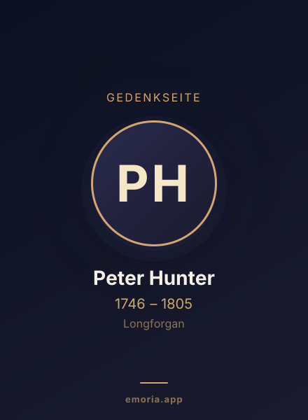 Gedenkportrait von Peter Hunter
