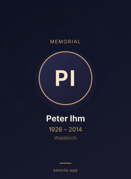 Memorial portrait of Peter Ihm
