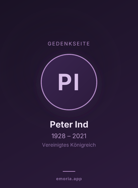 Gedenkportrait von Peter Ind
