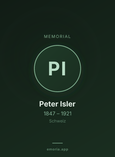 Memorial portrait of Peter Isler