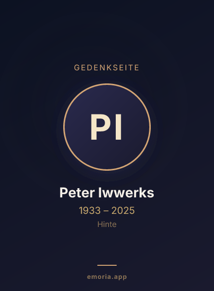 Gedenkportrait von Peter Iwwerks