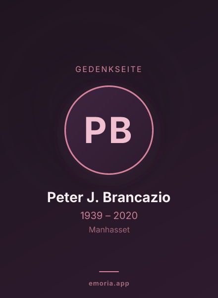 Gedenkportrait von Peter J. Brancazio
