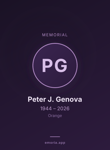 Memorial portrait of Peter J. Genova