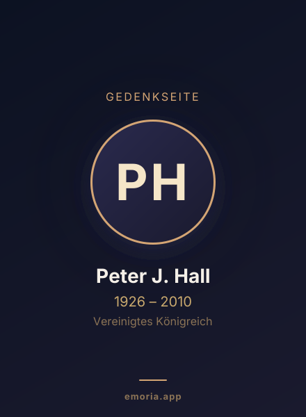 Gedenkportrait von Peter J. Hall