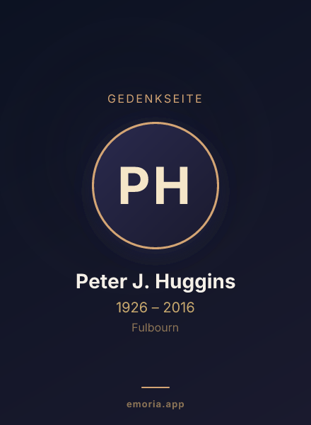 Gedenkportrait von Peter J. Huggins