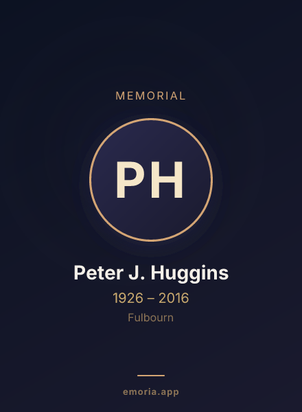 Memorial portrait of Peter J. Huggins