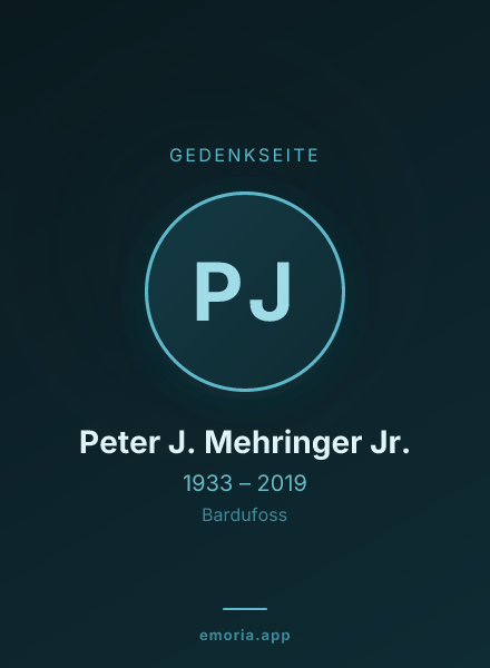 Gedenkportrait von Peter J. Mehringer Jr.