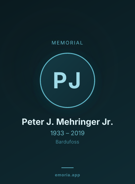 Memorial portrait of Peter J. Mehringer Jr.
