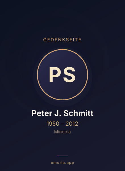 Gedenkportrait von Peter J. Schmitt