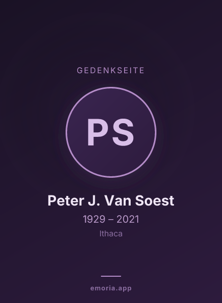 Gedenkportrait von Peter J. Van Soest
