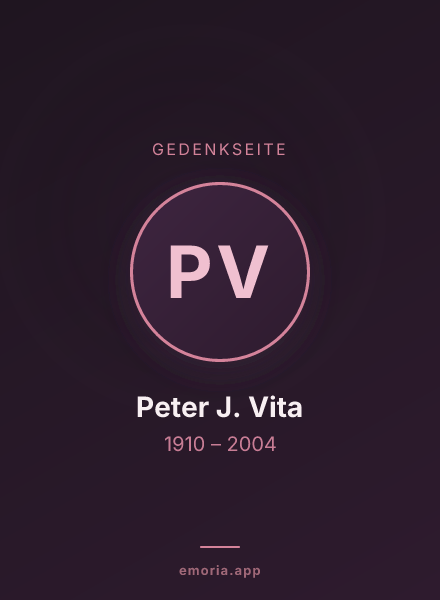 Gedenkportrait von Peter J. Vita