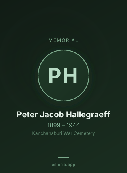 Memorial portrait of Peter Jacob Hallegraeff