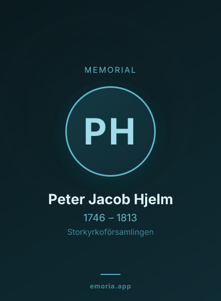 Memorial portrait of Peter Jacob Hjelm