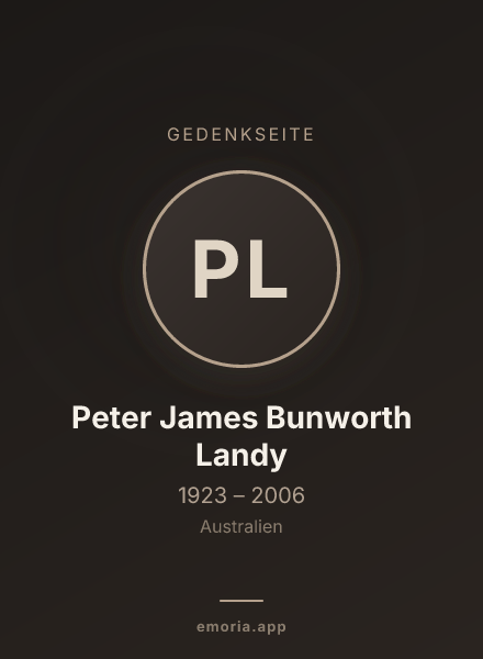 Gedenkportrait von Peter James Bunworth Landy