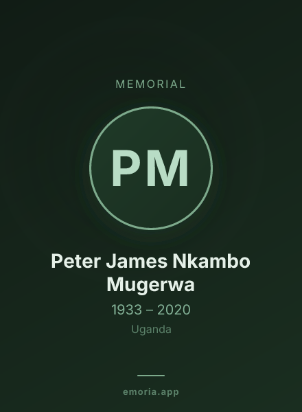 Memorial portrait of Peter James Nkambo Mugerwa