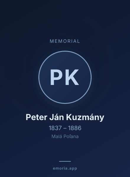 Memorial portrait of Peter Ján Kuzmány