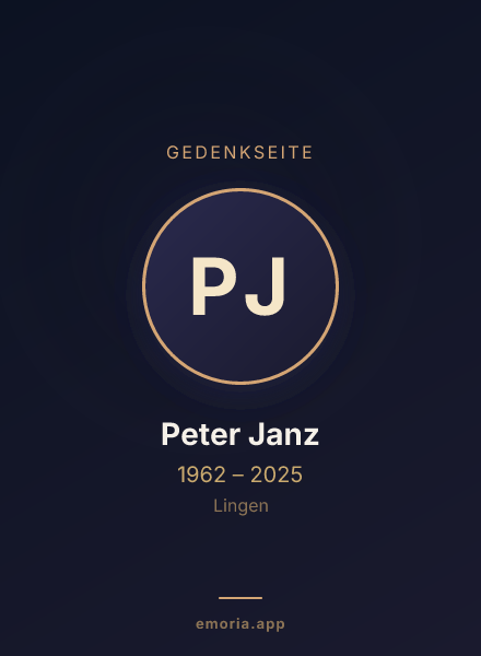 Gedenkportrait von Peter Janz