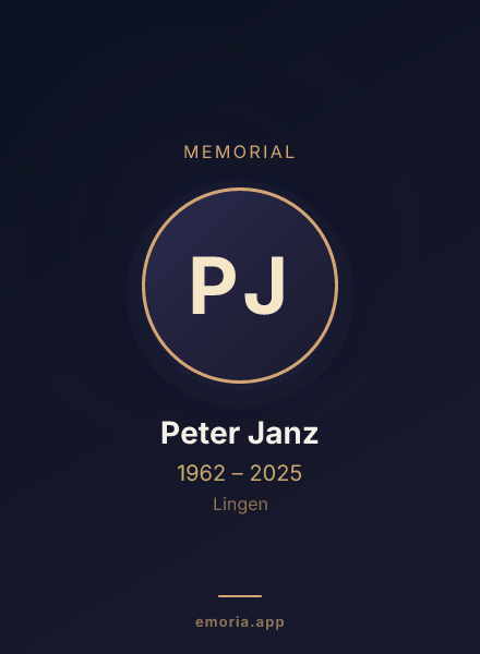 Memorial portrait of Peter Janz