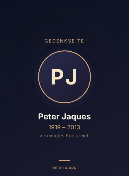 Gedenkportrait von Peter Jaques