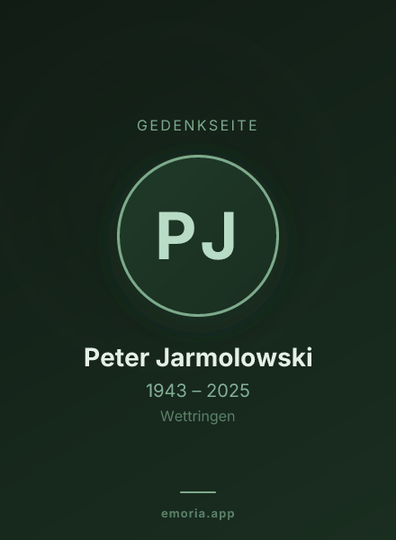Gedenkportrait von Peter Jarmolowski