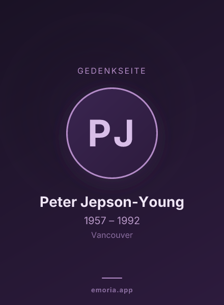 Gedenkportrait von Peter Jepson-Young