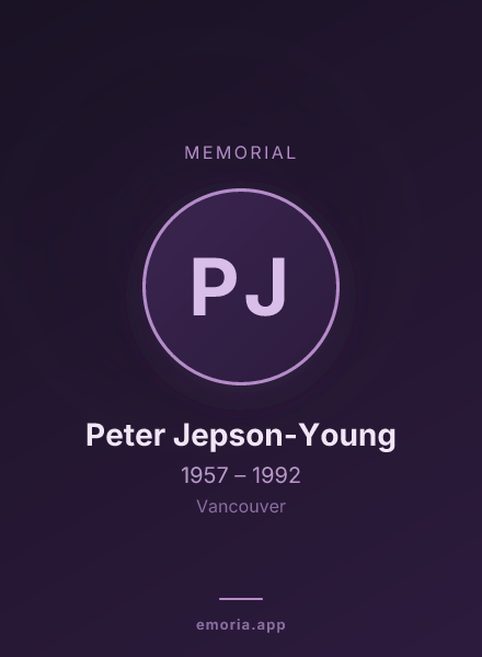 Memorial portrait of Peter Jepson-Young