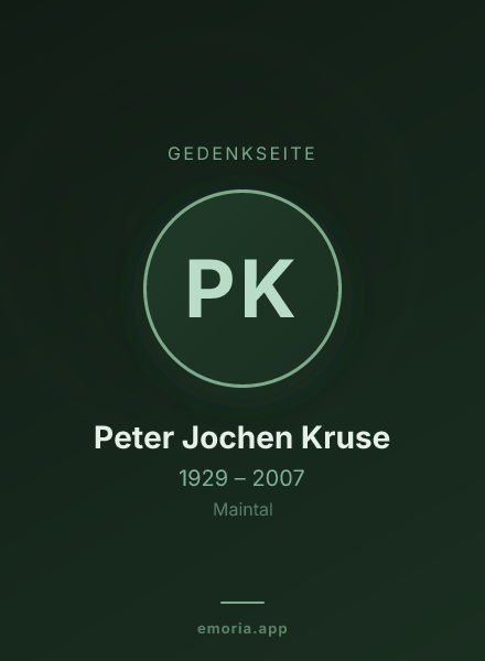 Gedenkportrait von Peter Jochen Kruse
