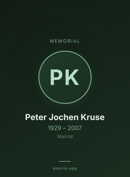 Memorial portrait of Peter Jochen Kruse